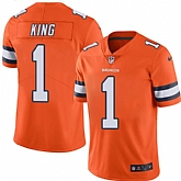 Nike Men & Women & Youth Broncos 1 Marquette King Orange Color Rush Limited Jersey,baseball caps,new era cap wholesale,wholesale hats